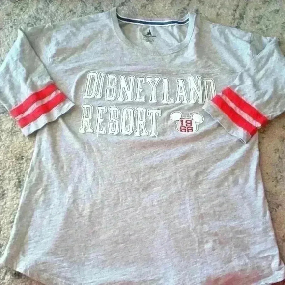 Disneyland Resort Women's Gray Distressed Cotton Baseball Tee L - Picture 8 of 14